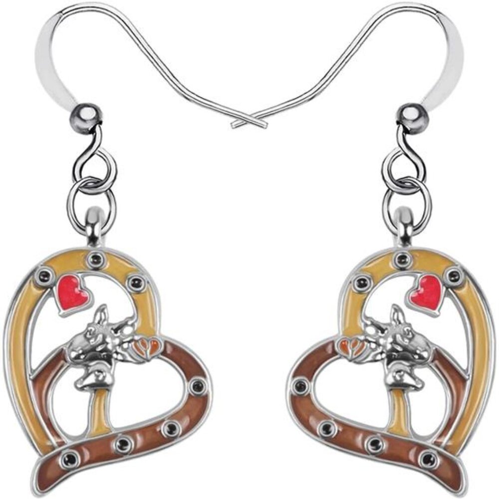 Enamel Alloy African Giraffe Earrings - Dangle Drop Fashion Jewelry for Women